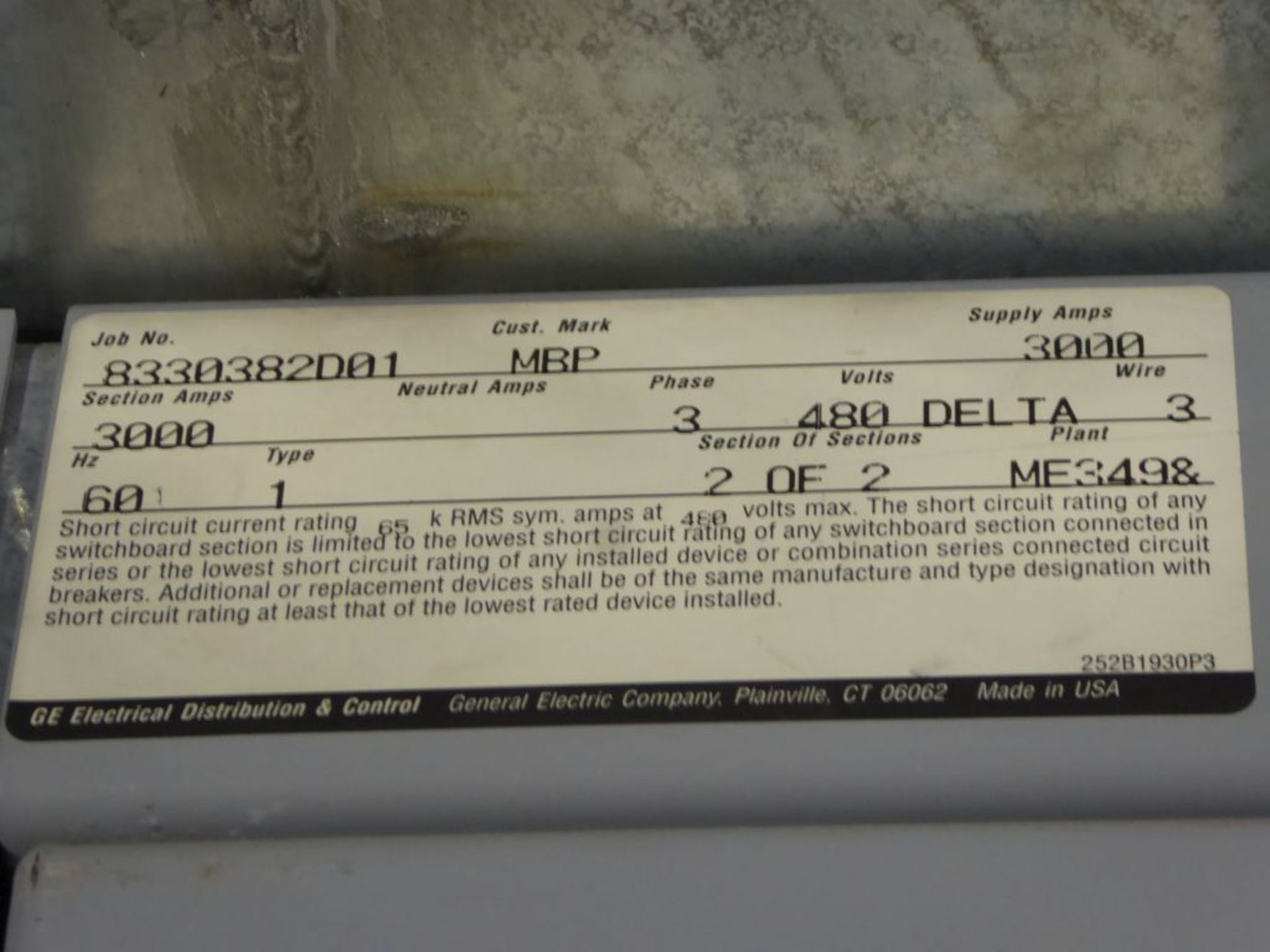 Charlotte, NC - GE 3000A Spectra Series Switch Board - Image 3 of 19