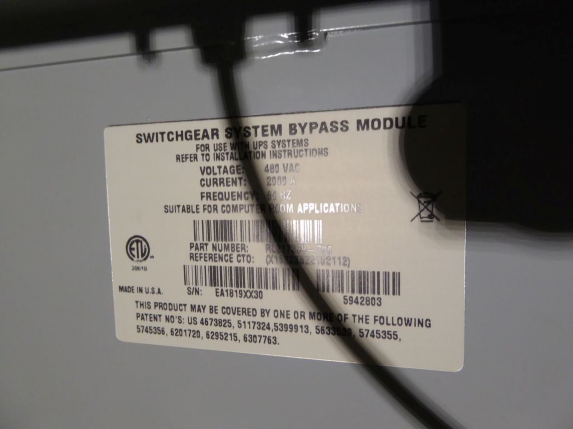 Charlotte, NC - Eaton Switchgear with Powerware System ByPass Module - Image 10 of 24