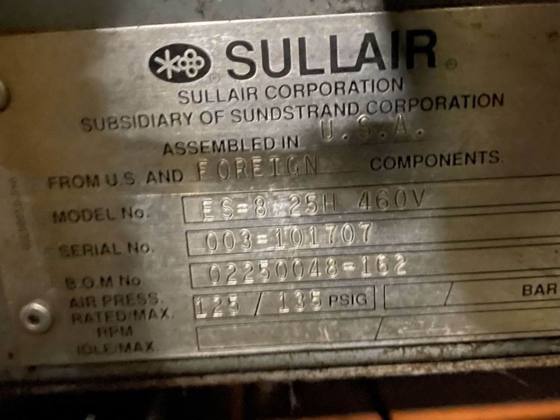 Newington, NH - Sullair ES-8 Air Compressor - Image 2 of 2