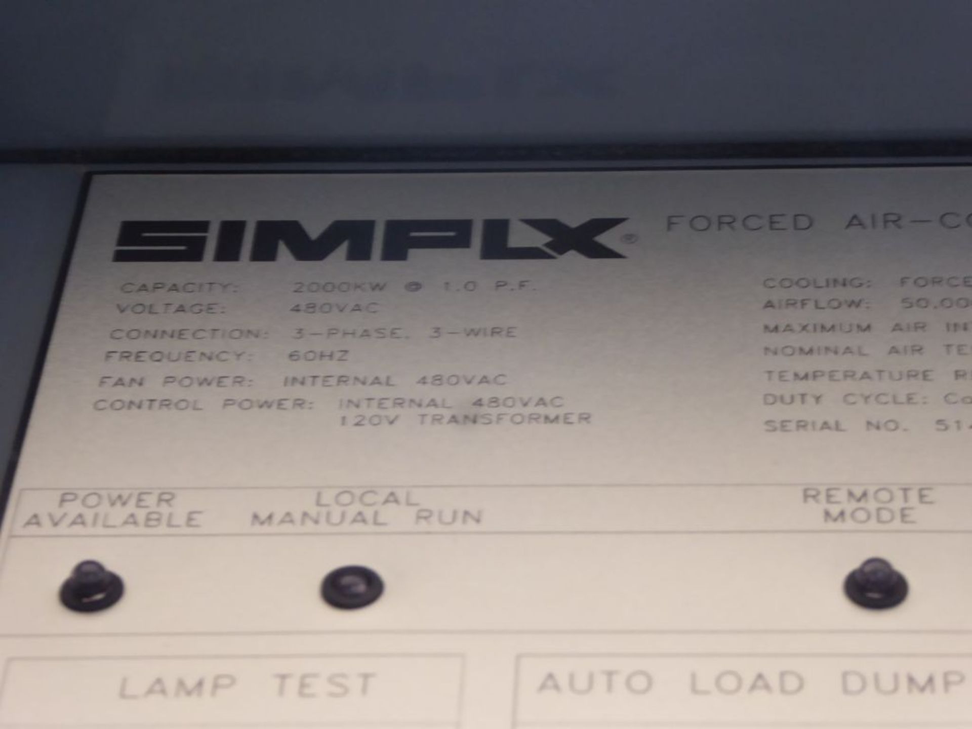 Charlotte, NC - Simplex Saturn Forced Air Direction Load Bank - Image 14 of 17