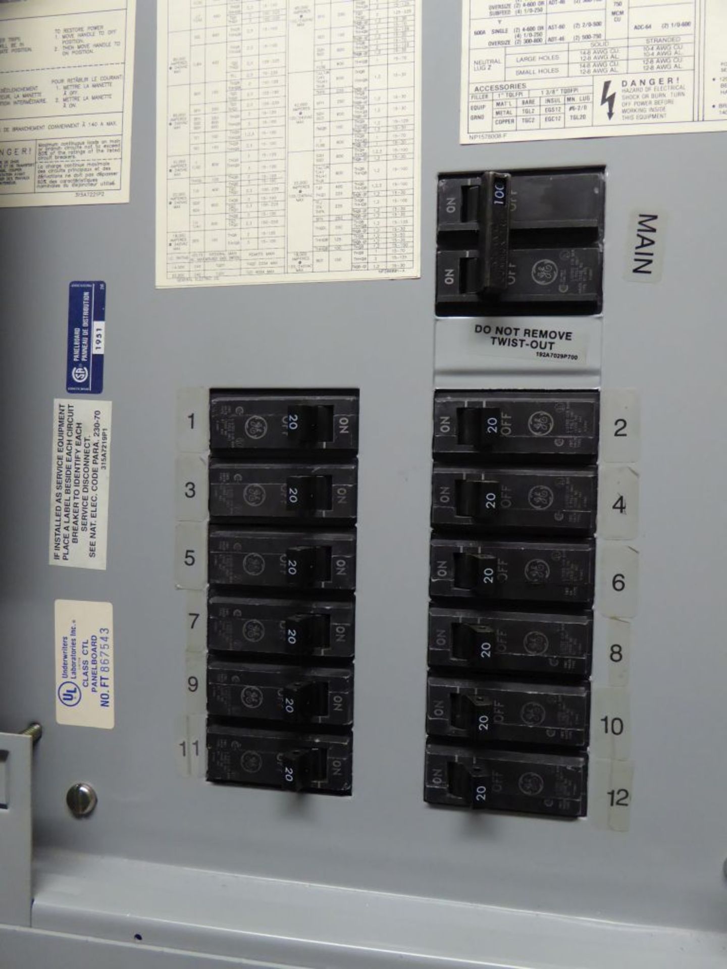 Spartanburg, SC - Lot of (2) GE A Series Panelboards - Image 4 of 8