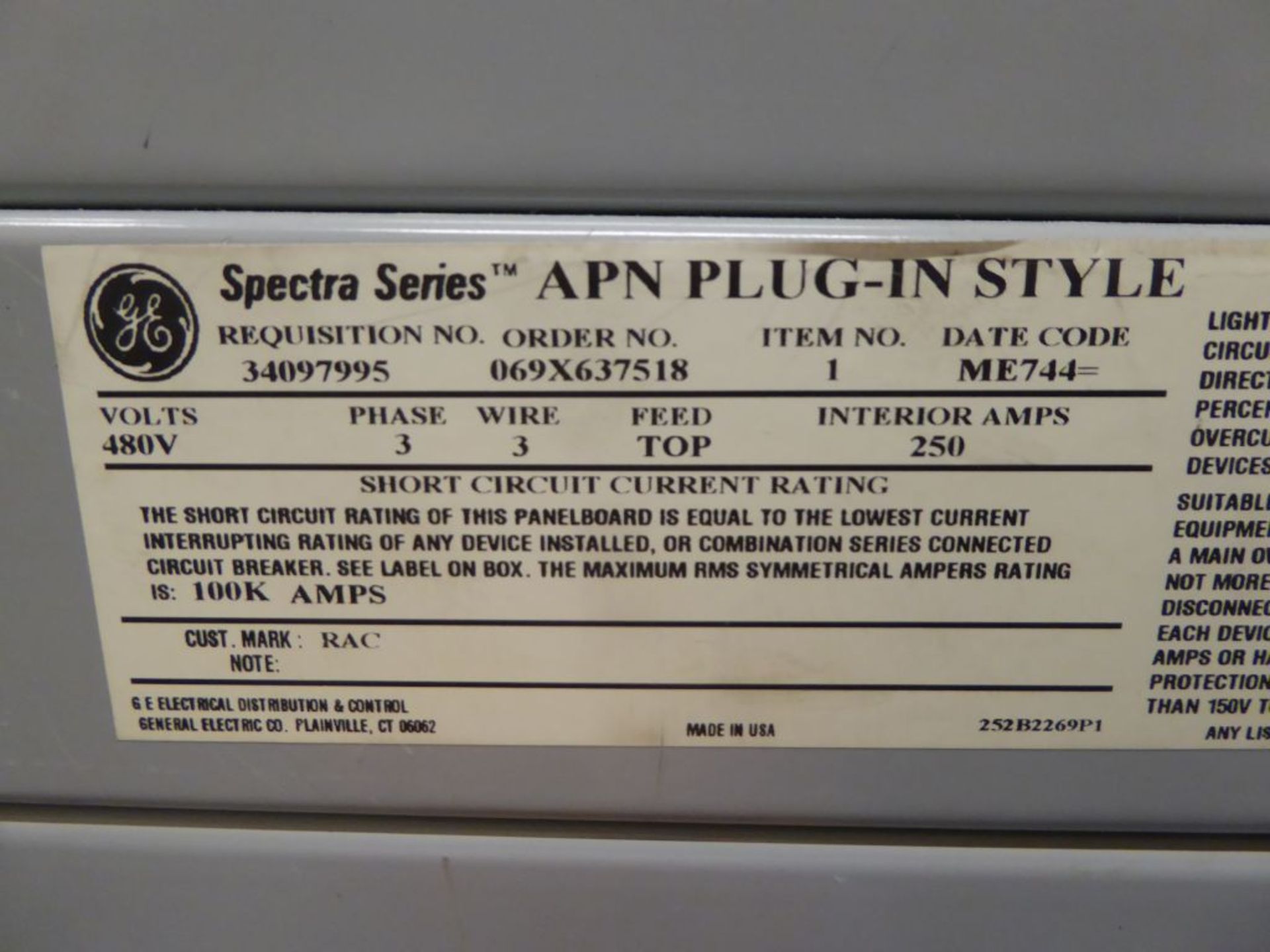 Spartanburg, SC - Spectra Series Power Panelboard - Image 3 of 6