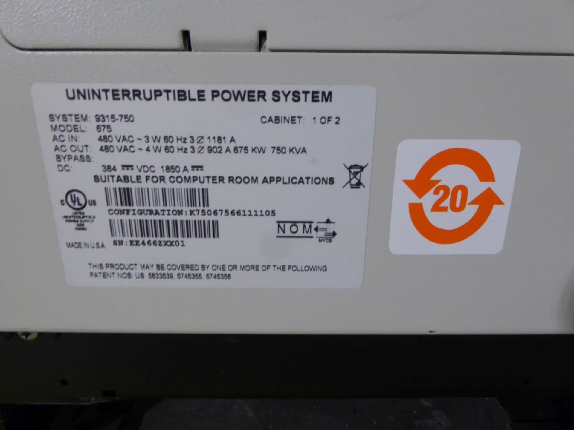 Charlotte, NC - Powerware Uniinterruptable Power System - Image 3 of 3