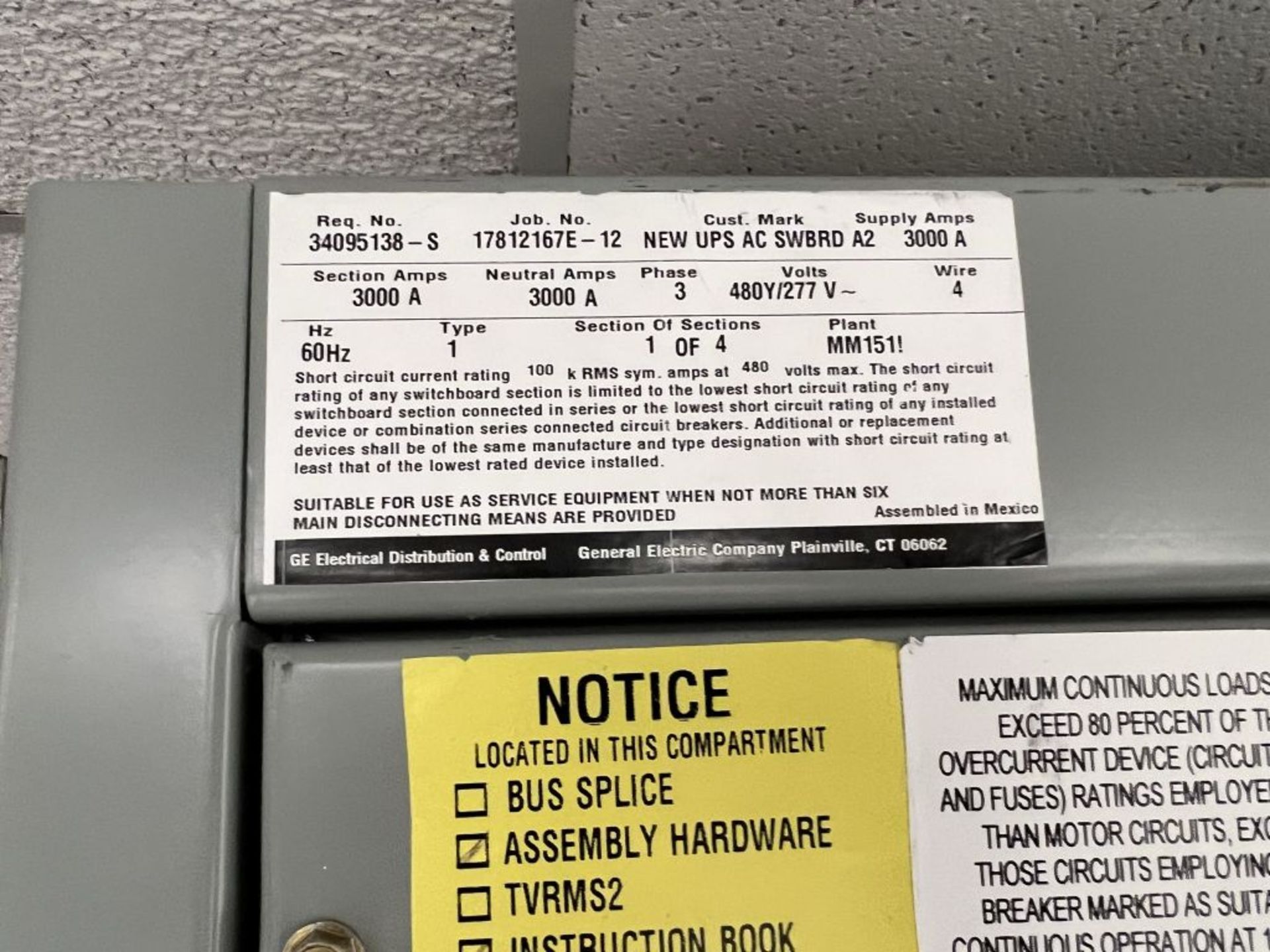 Charlotte, NC - GE 3000A Spectra Series Switchboard - Bild 4 aus 15