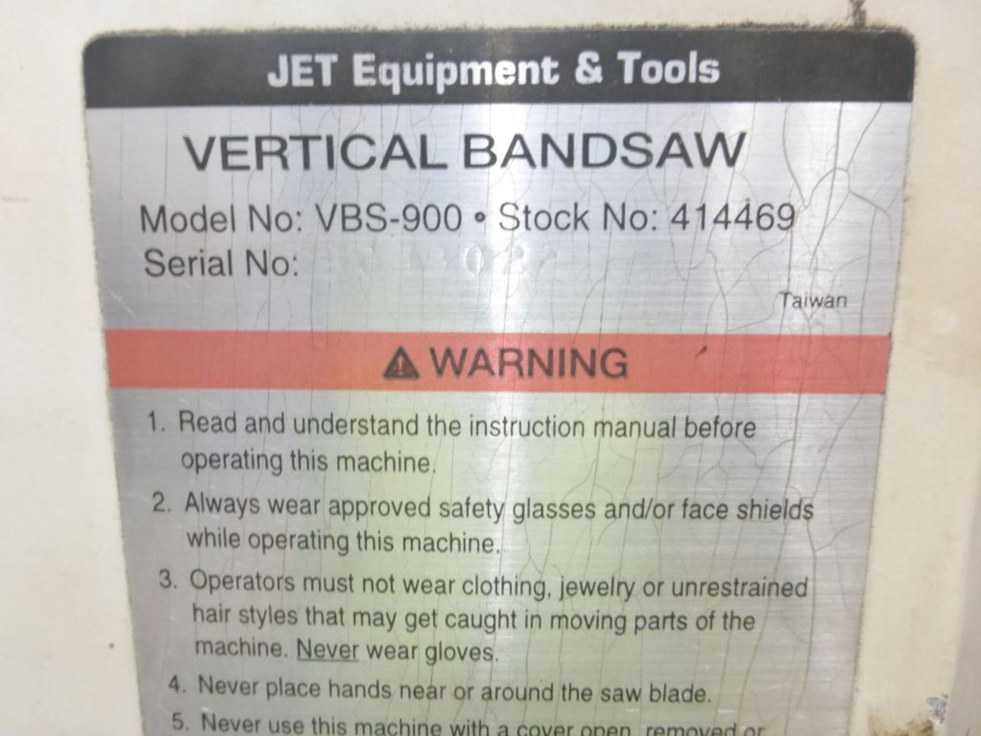 JET Vertical Bandsaw - Image 7 of 7