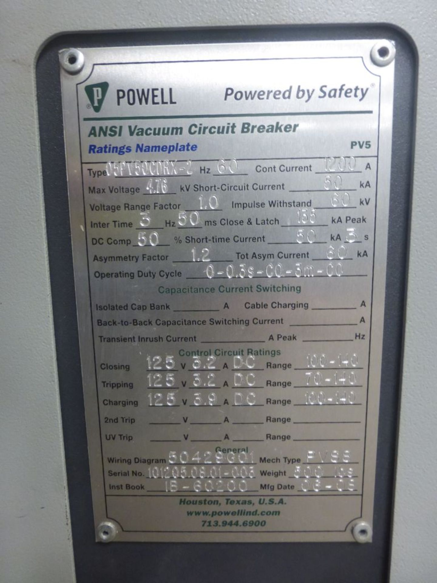 Powell 3000A Arc Resistant MV Metal Clad Switchgear - Image 68 of 68