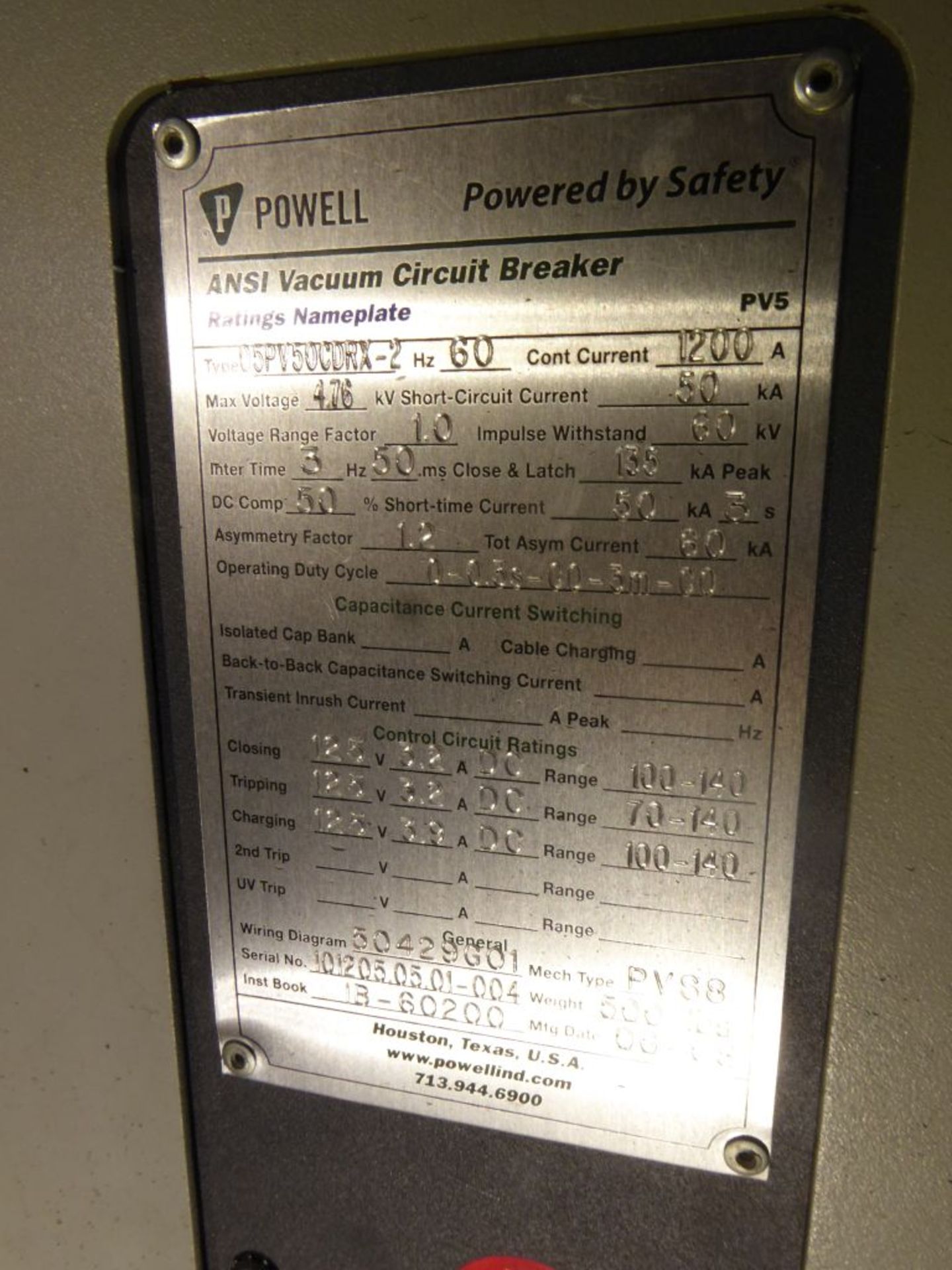 Powell 3000A Arc Resistant MV Metal Clad Switchgear - Image 50 of 68