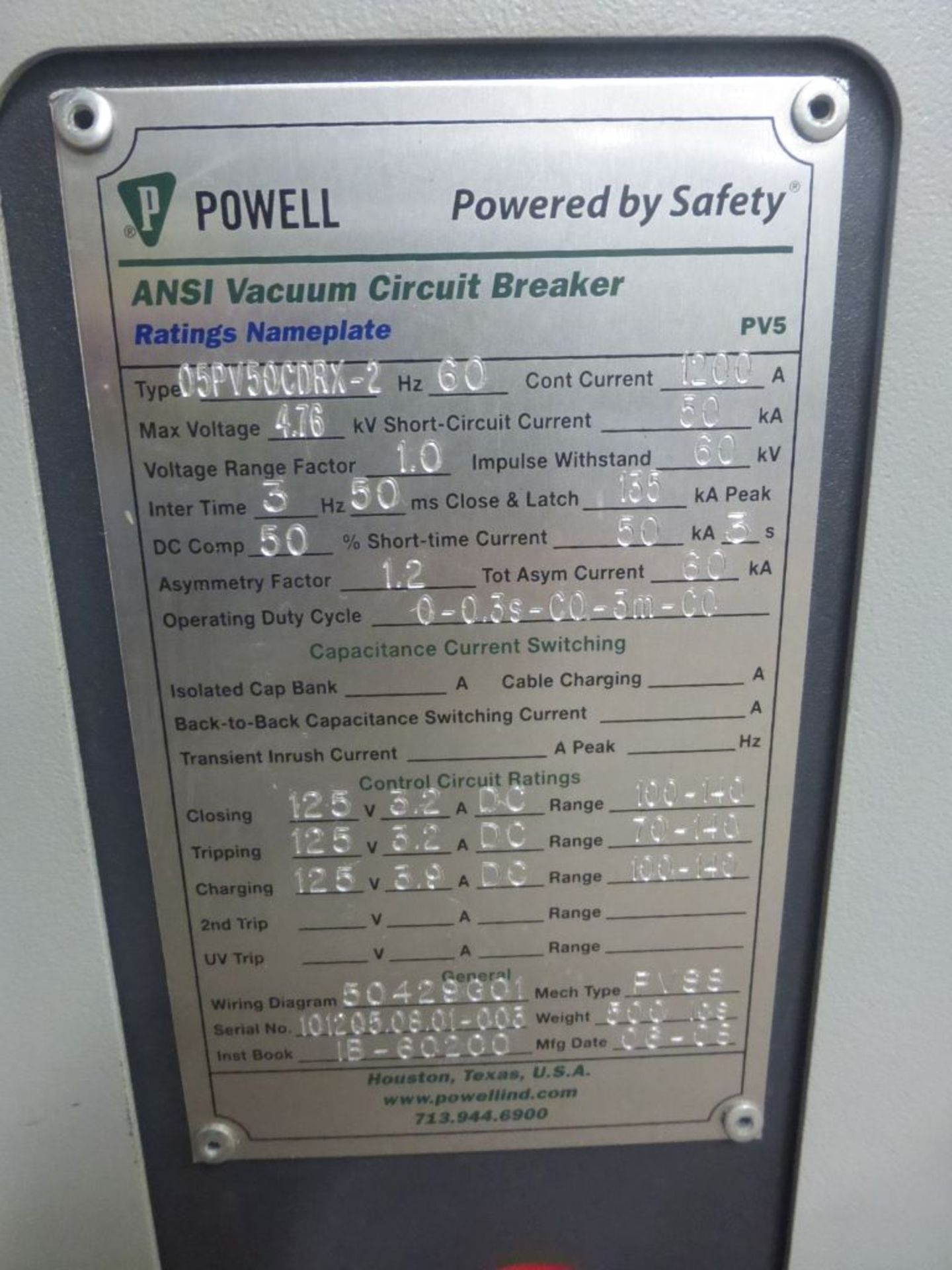 Powell 3000A Arc Resistant MV Metal Clad Switchgear - Image 67 of 68