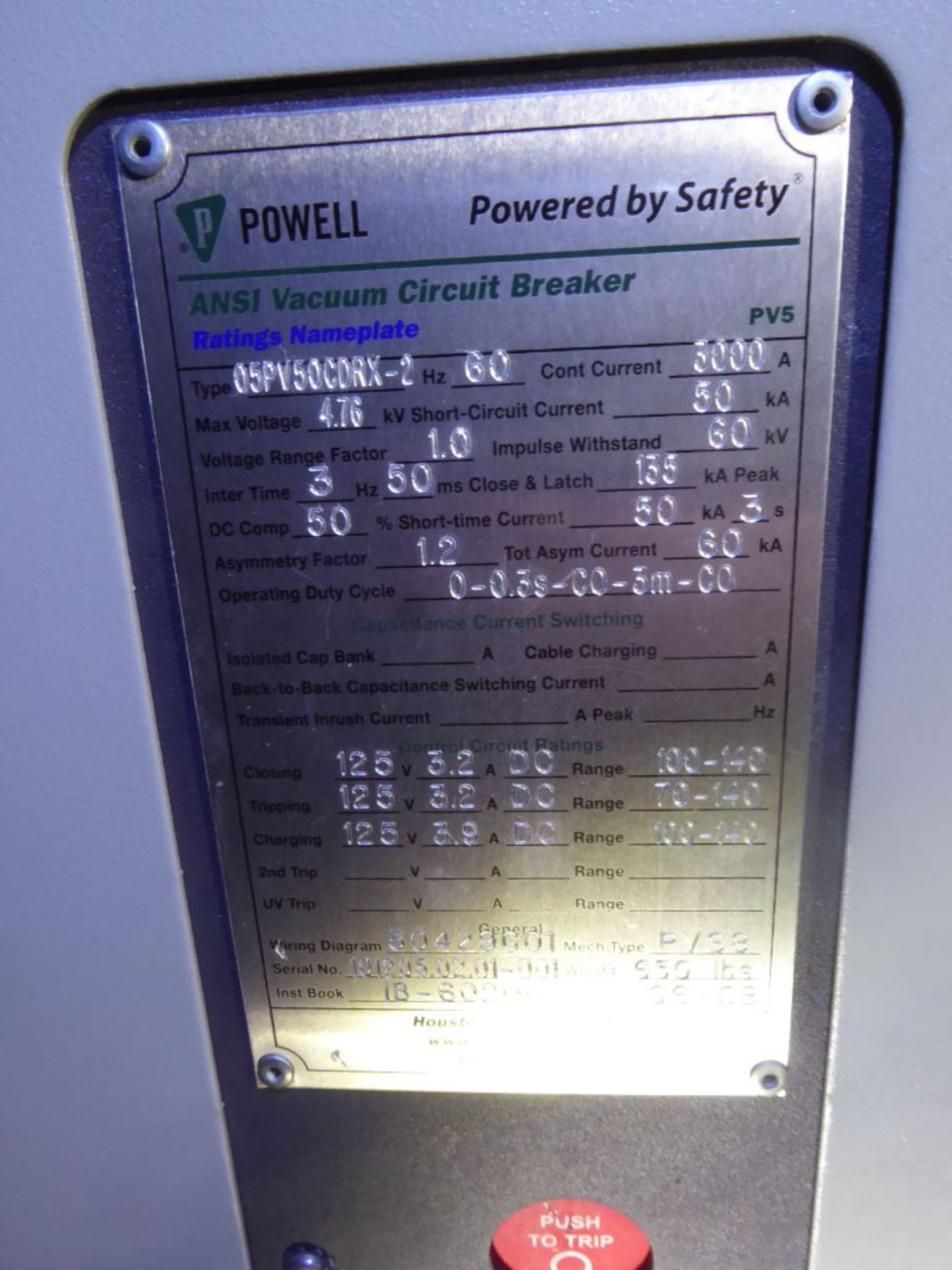 Powell 3000A Arc Resistant MV Metal Clad Switchgear - Image 54 of 55