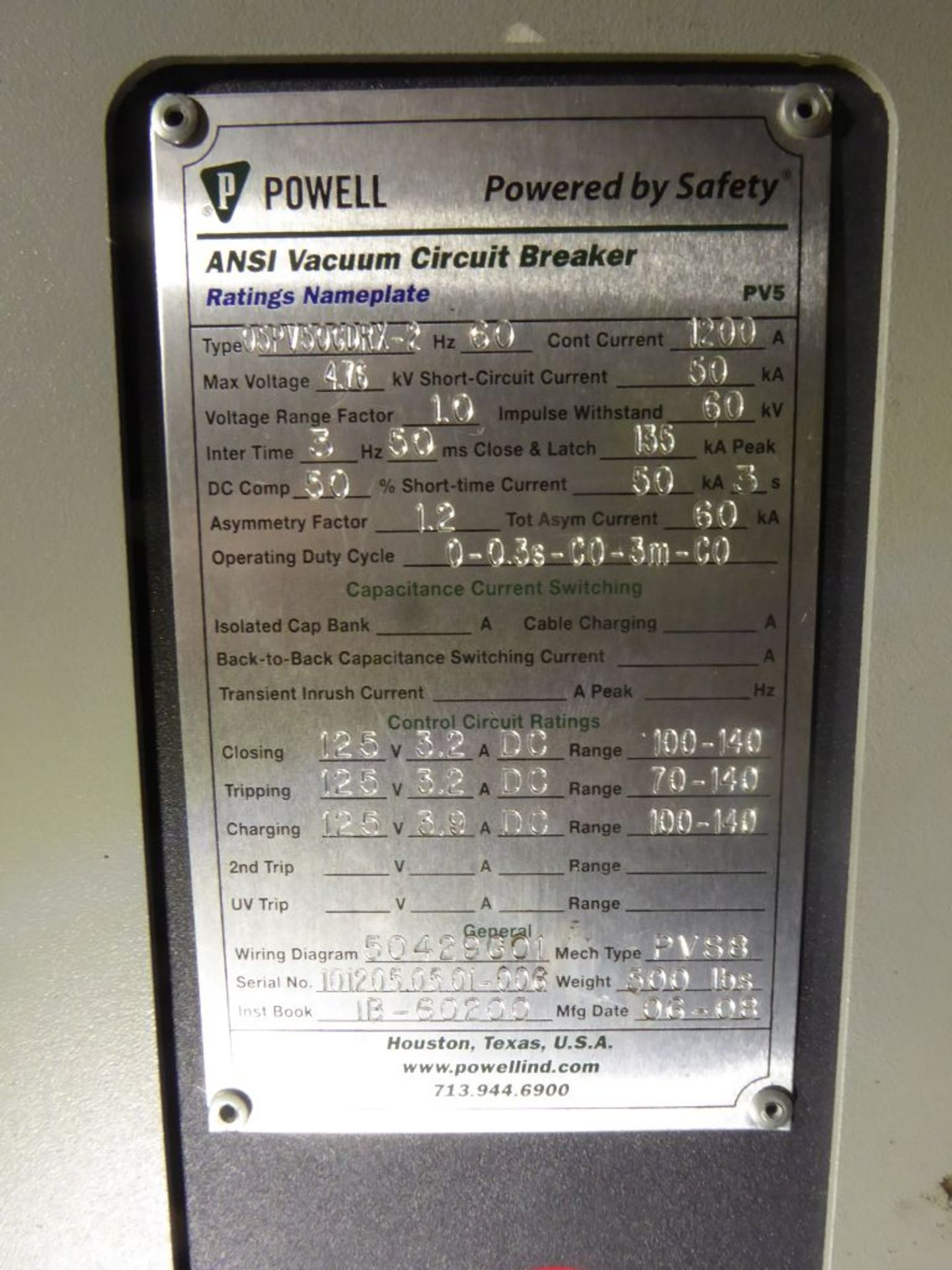 Powell 3000A Arc Resistant MV Metal Clad Switchgear - Image 57 of 68