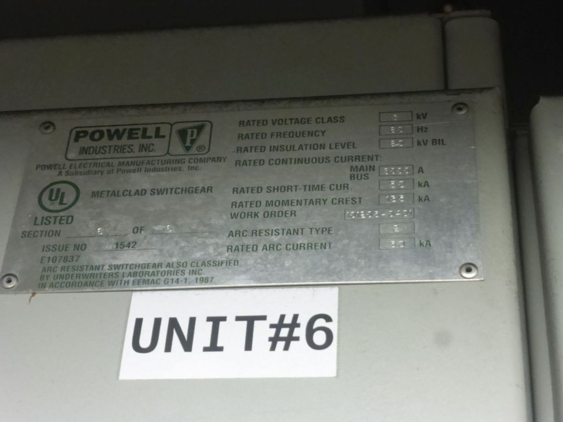 Powell 3000A Arc Resistant MV Metal Clad Switchgear - Image 31 of 68