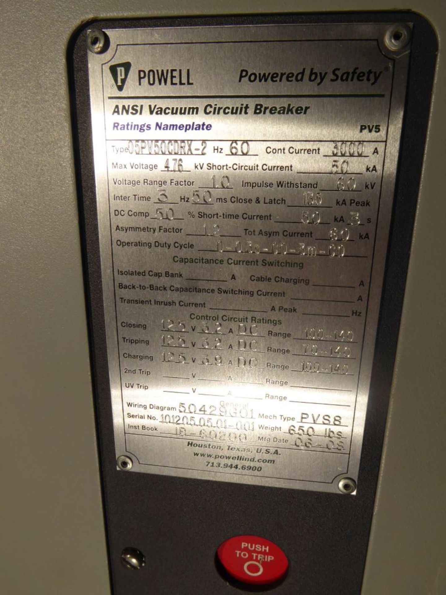 Powell 3000A Arc Resistant MV Metal Clad Switchgear - Image 40 of 68