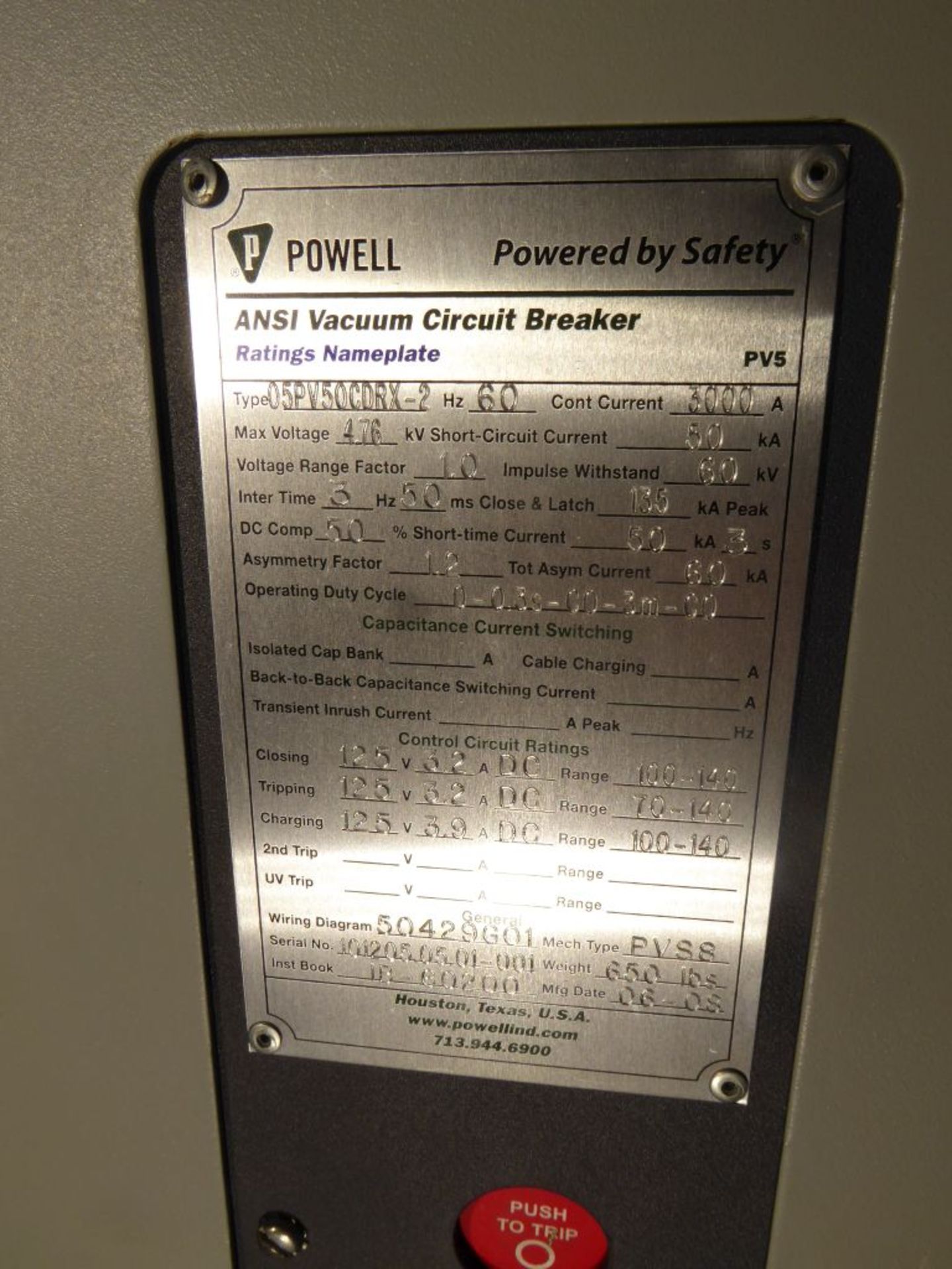 Powell 3000A Arc Resistant MV Metal Clad Switchgear - Image 41 of 68