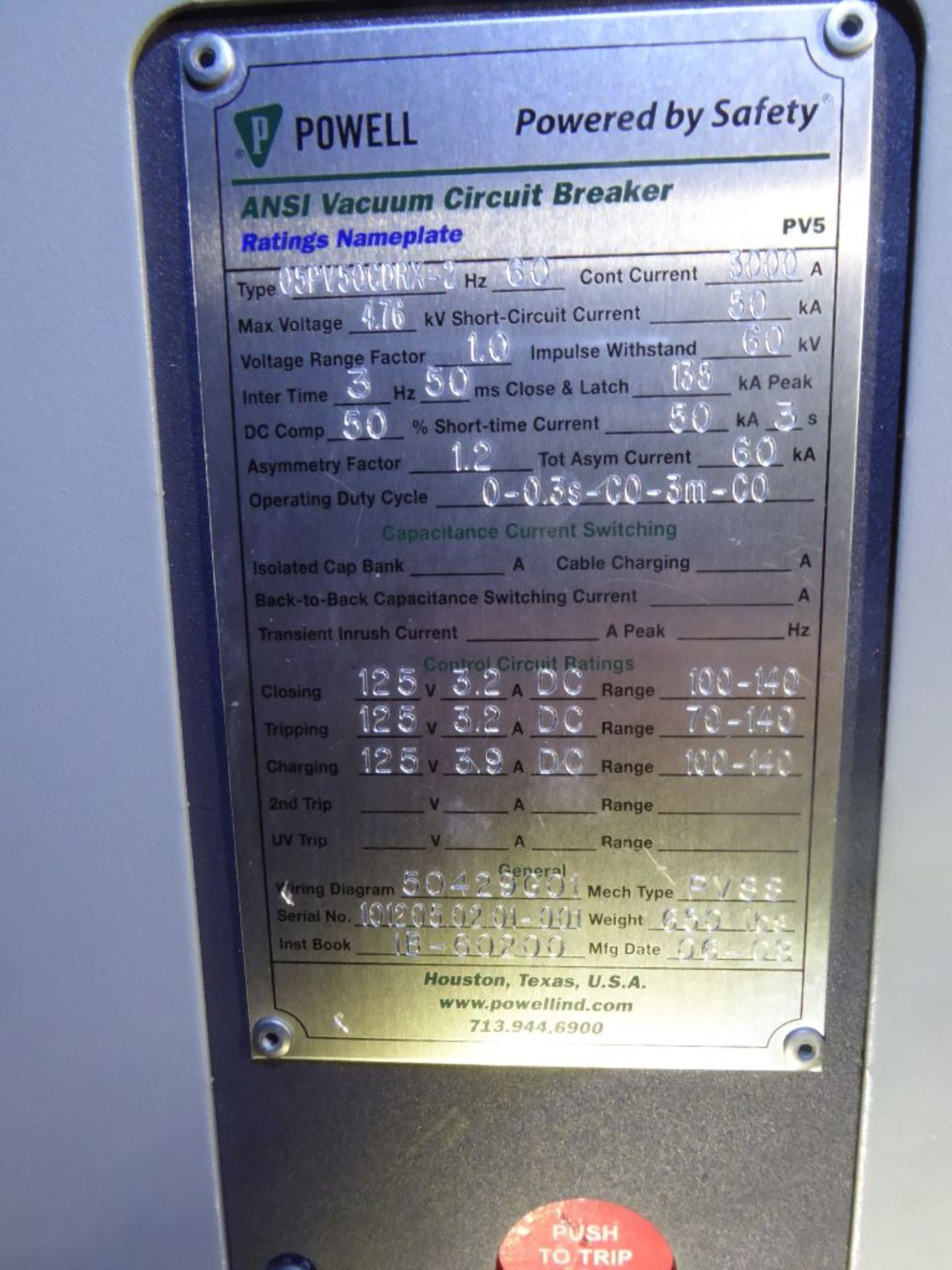 Powell 3000A Arc Resistant MV Metal Clad Switchgear - Image 55 of 55