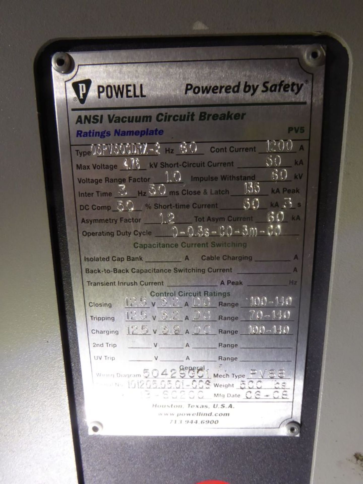 Powell 3000A Arc Resistant MV Metal Clad Switchgear - Image 56 of 68