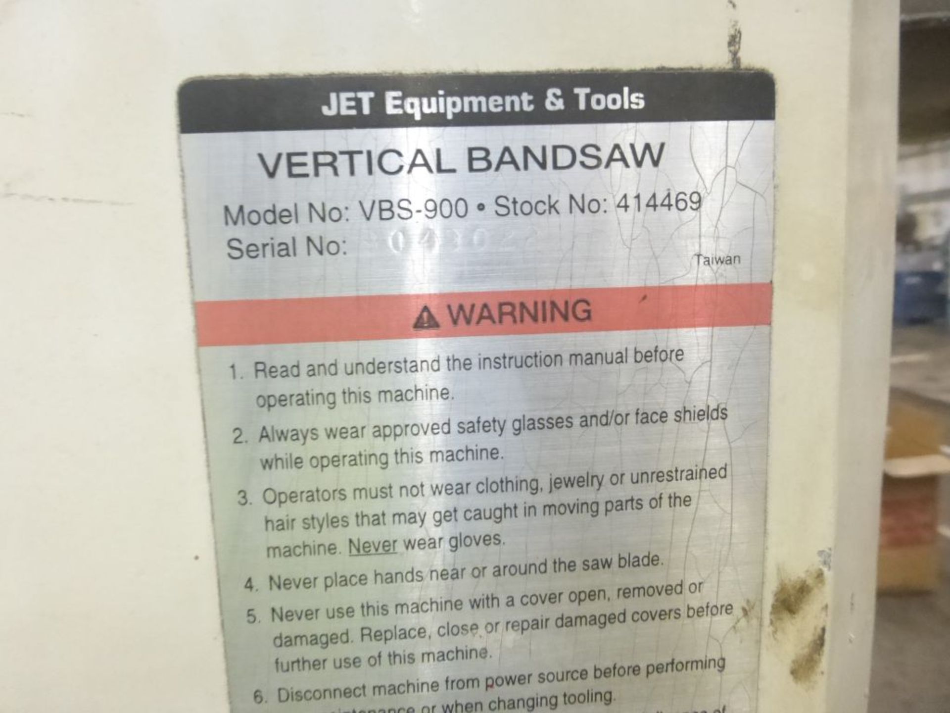 JET Vertical Bandsaw - Image 5 of 7