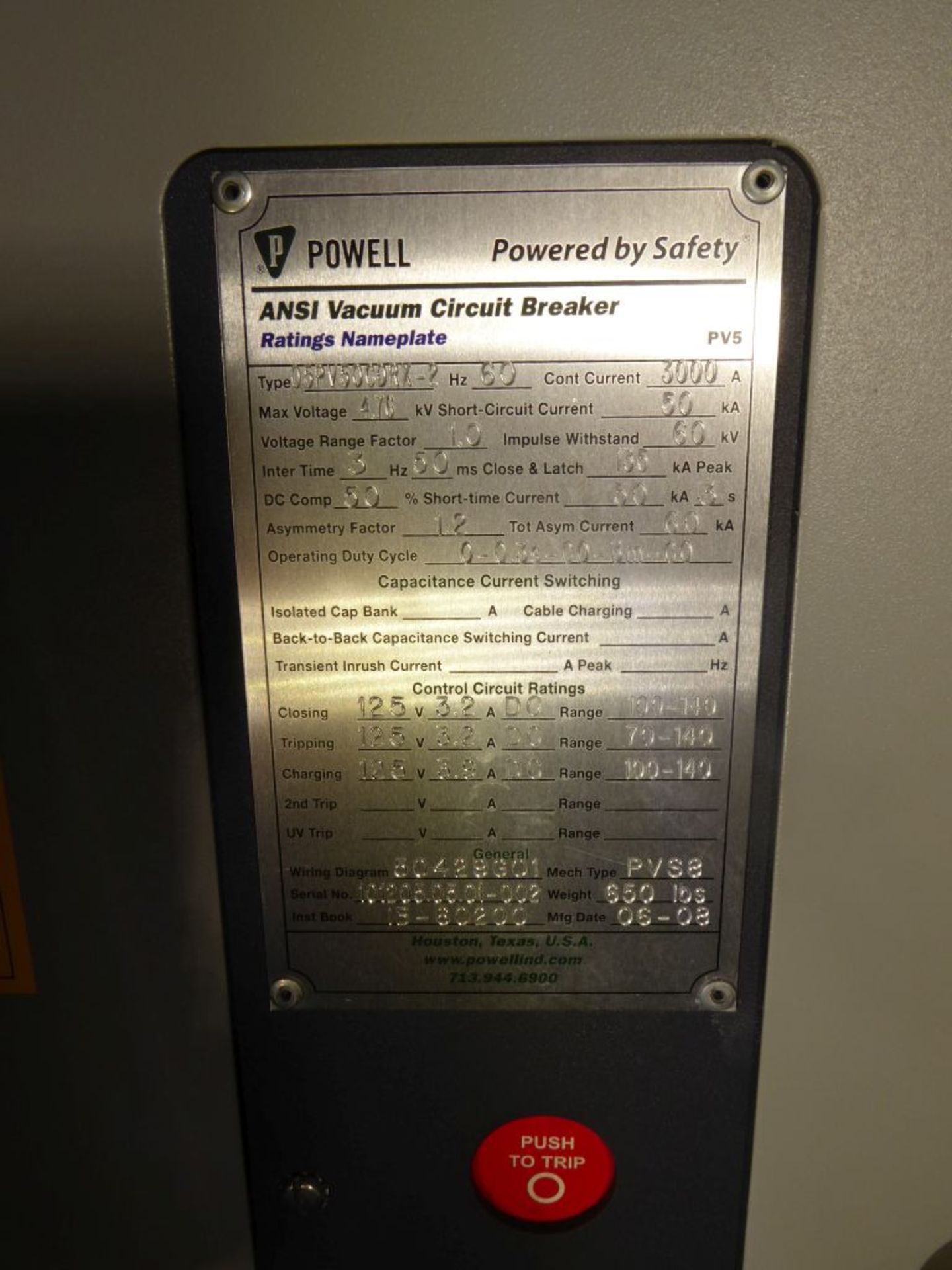 Powell 3000A Arc Resistant MV Metal Clad Switchgear - Image 62 of 68