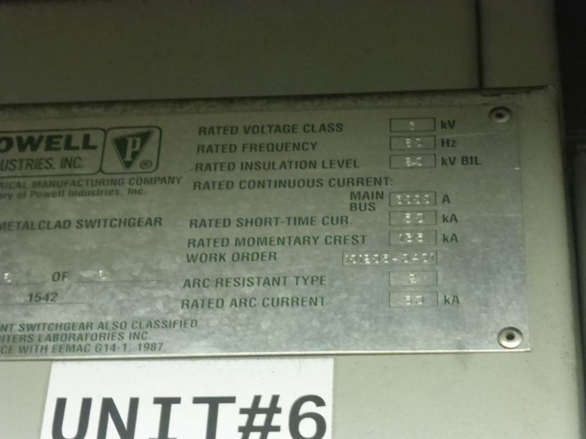 Powell 3000A Arc Resistant MV Metal Clad Switchgear - Image 32 of 68