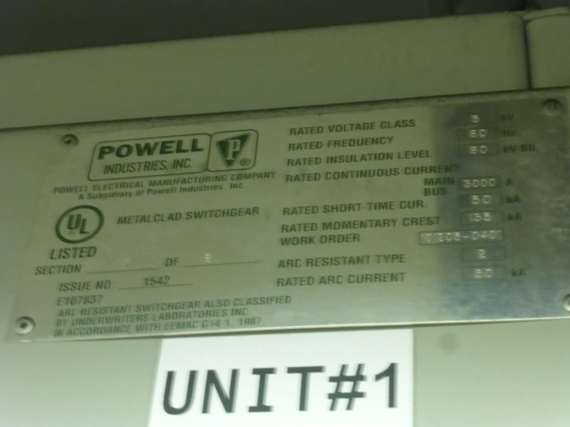 Powell 3000A Arc Resistant MV Metal Clad Switchgear - Image 13 of 68