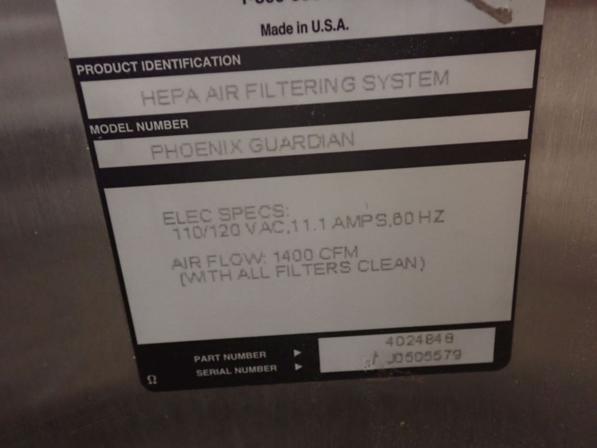 Therma Stor Phoenix Guardian Hepa Air Filtering System - Image 6 of 6