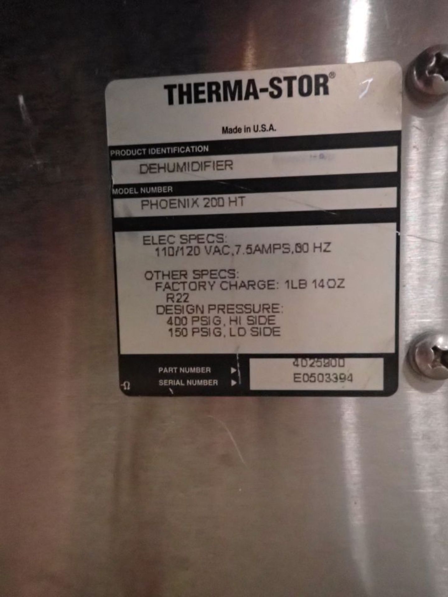 Phoenix 200 HT Low Grain Refrigerant High Capacity Dehumidifier - Image 6 of 6