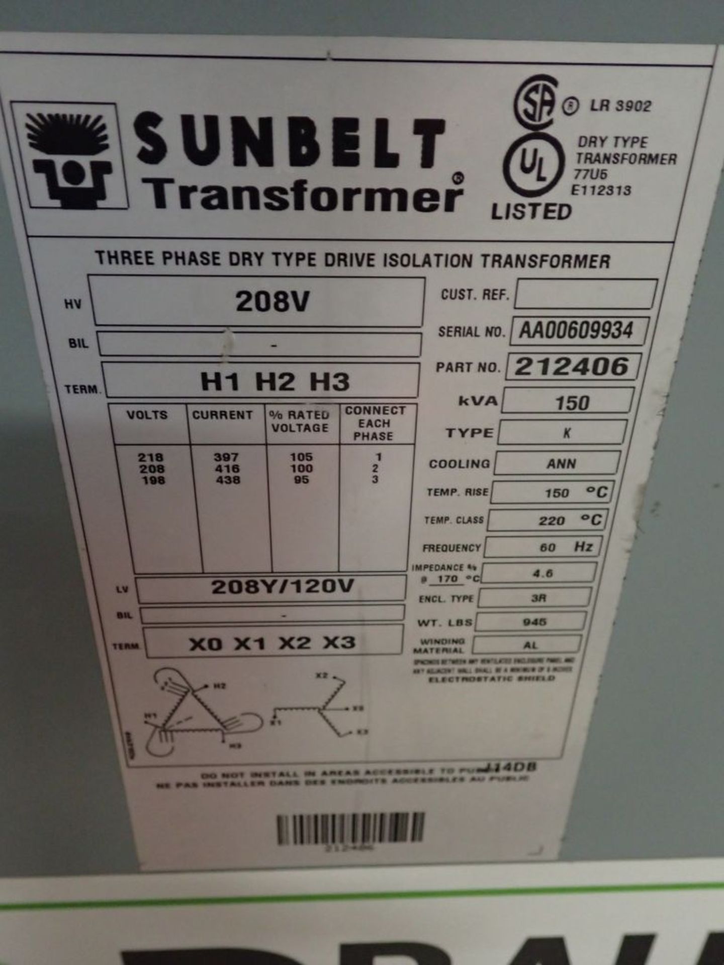 Sunbelt Isolation Transformer - Image 5 of 6