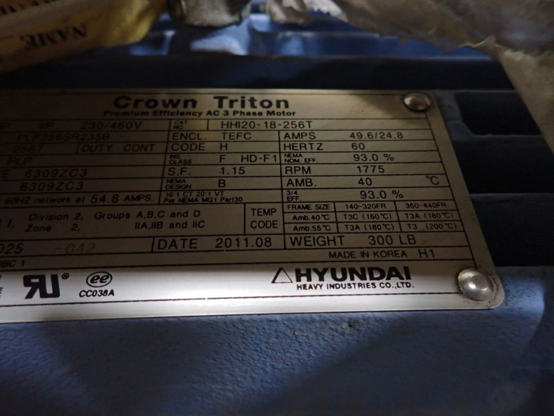 Lot of (2) Crown Triton Electric Motors - Image 7 of 7