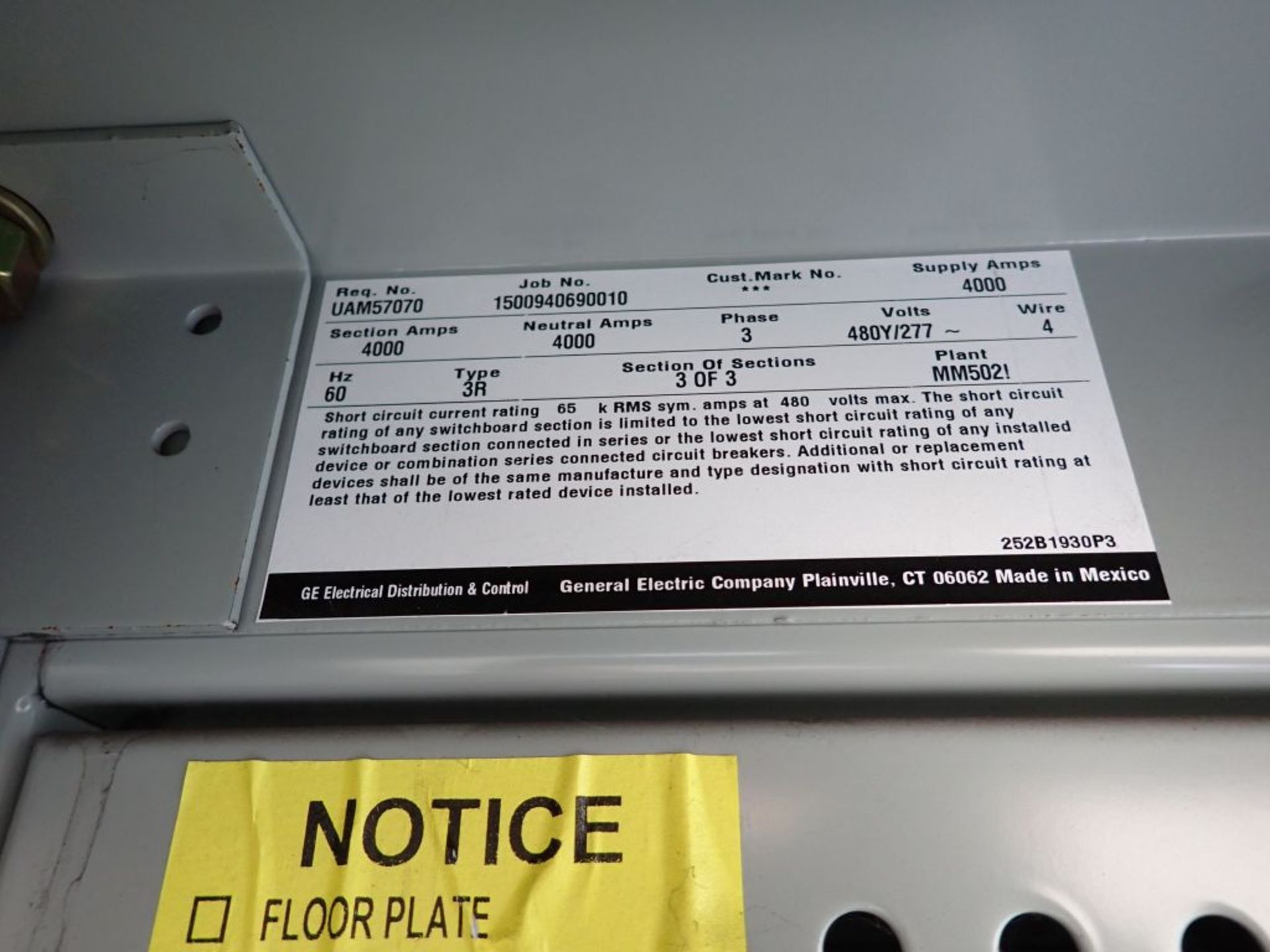 GE 4000A Switchgear - Image 21 of 21