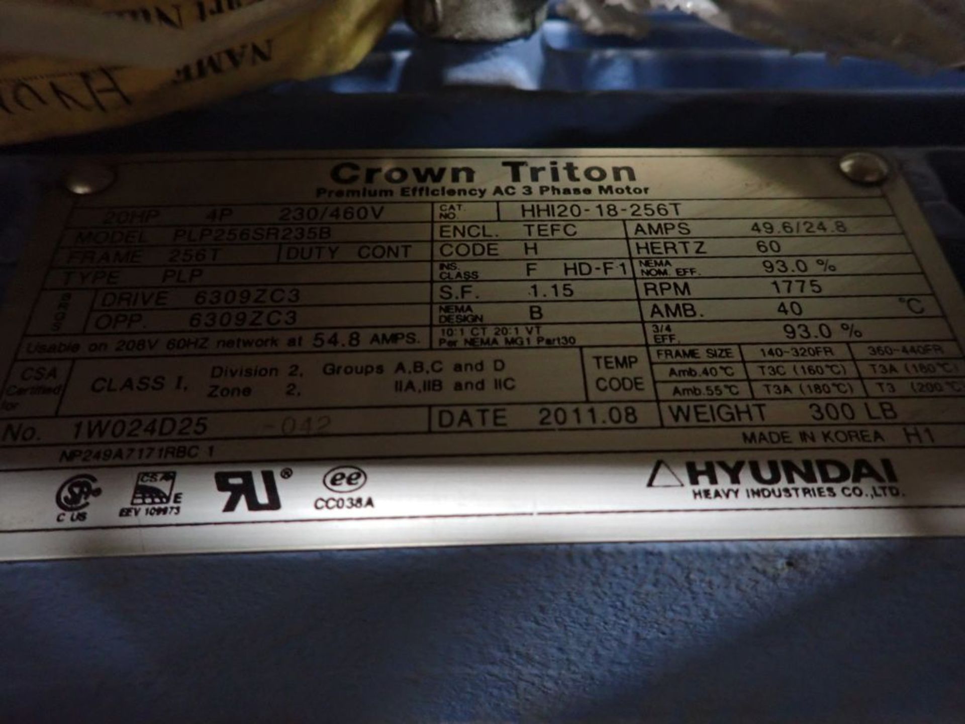 Lot of (2) Crown Triton Electric Motors - Image 5 of 7