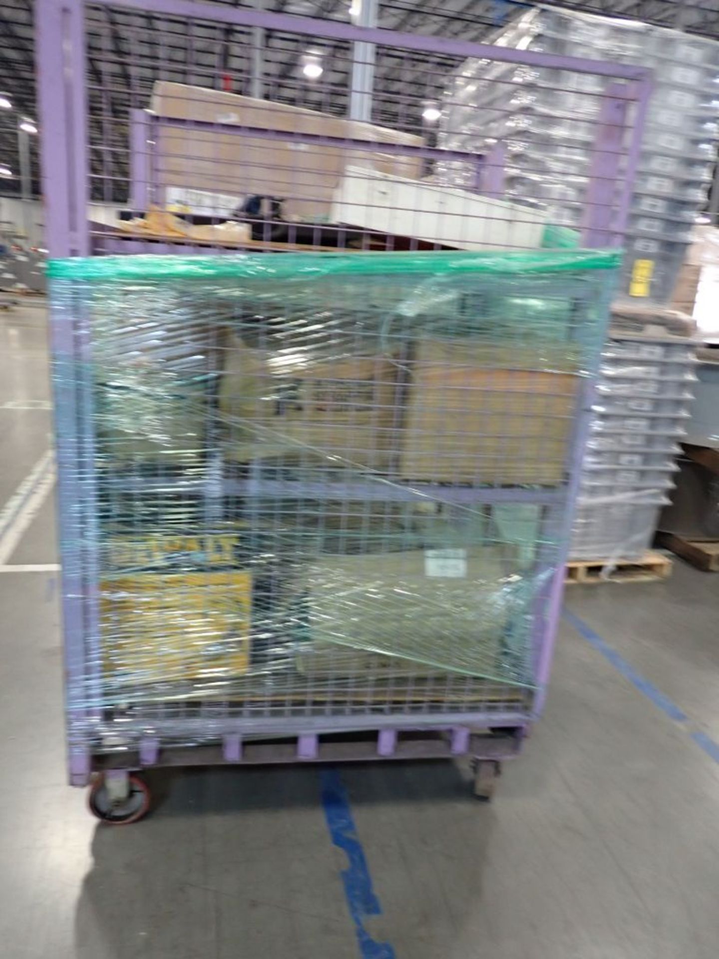 Metal Rolling Cage - Cart with Contents