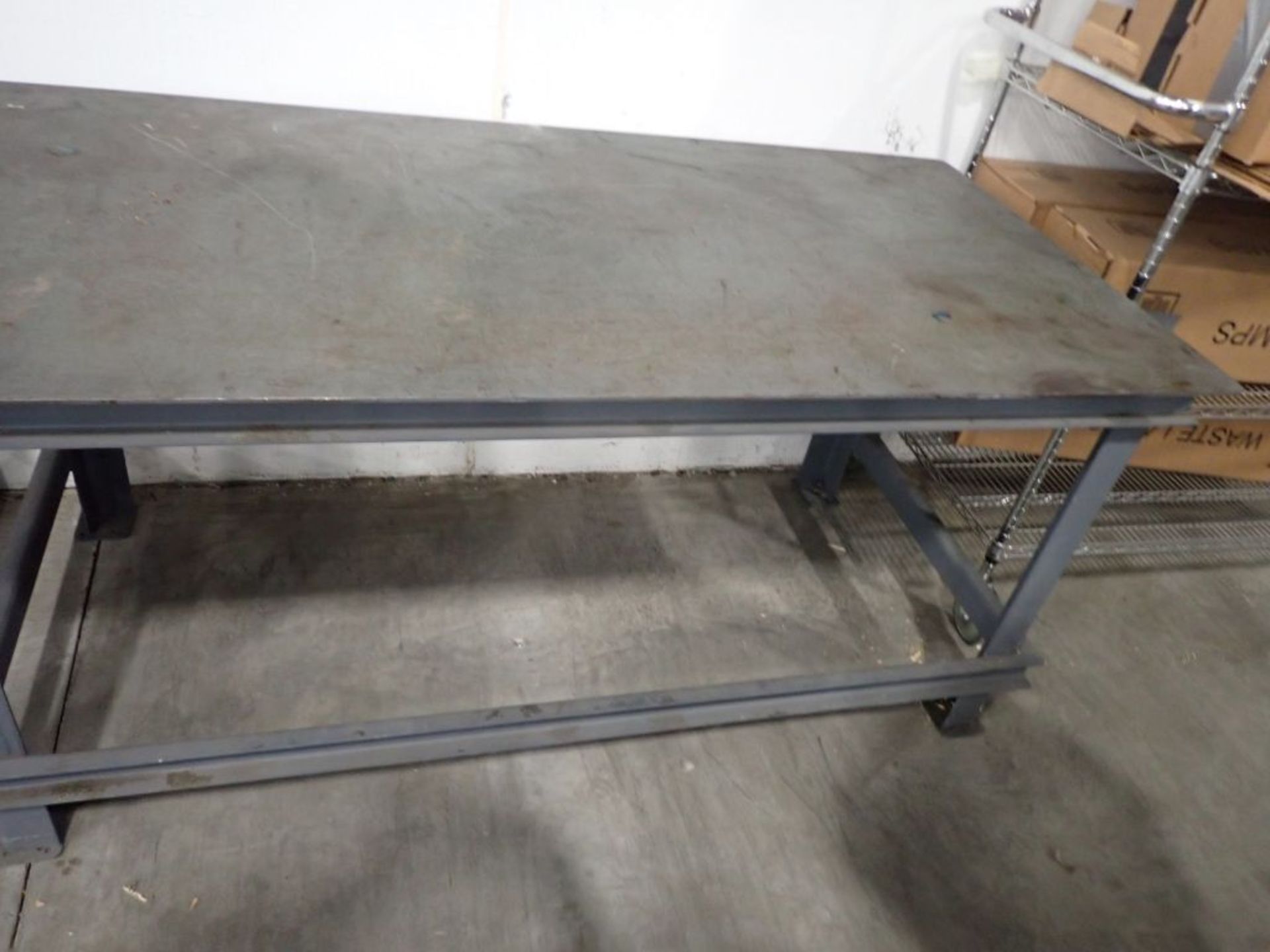 Lot of (2) 36" x 72" Metal Tables with (1) Vise - Image 2 of 7