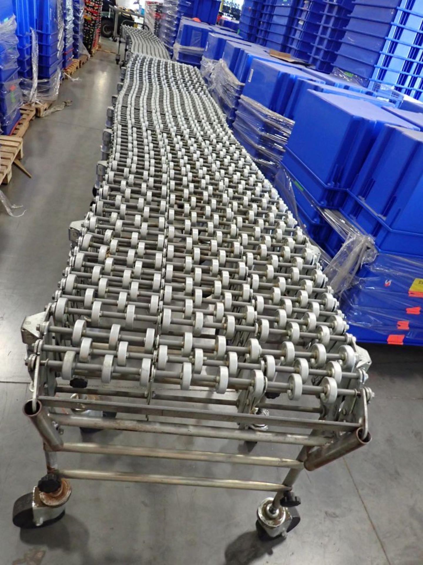 Lot of (21) Sections of NestaFlex 375 Flexible Roller Conveyor