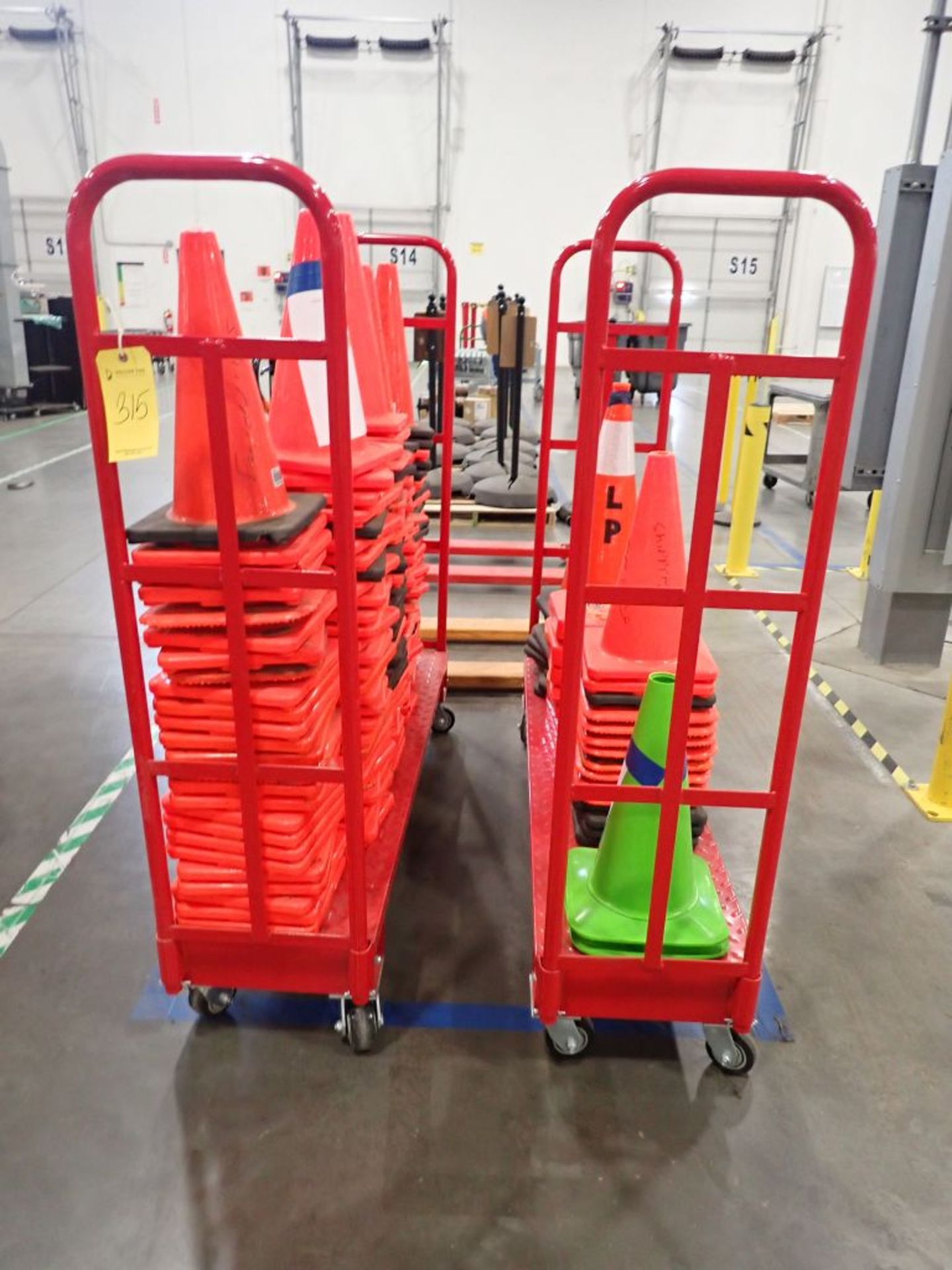 Lot of (2) Carts with Safety Cones - Image 3 of 3