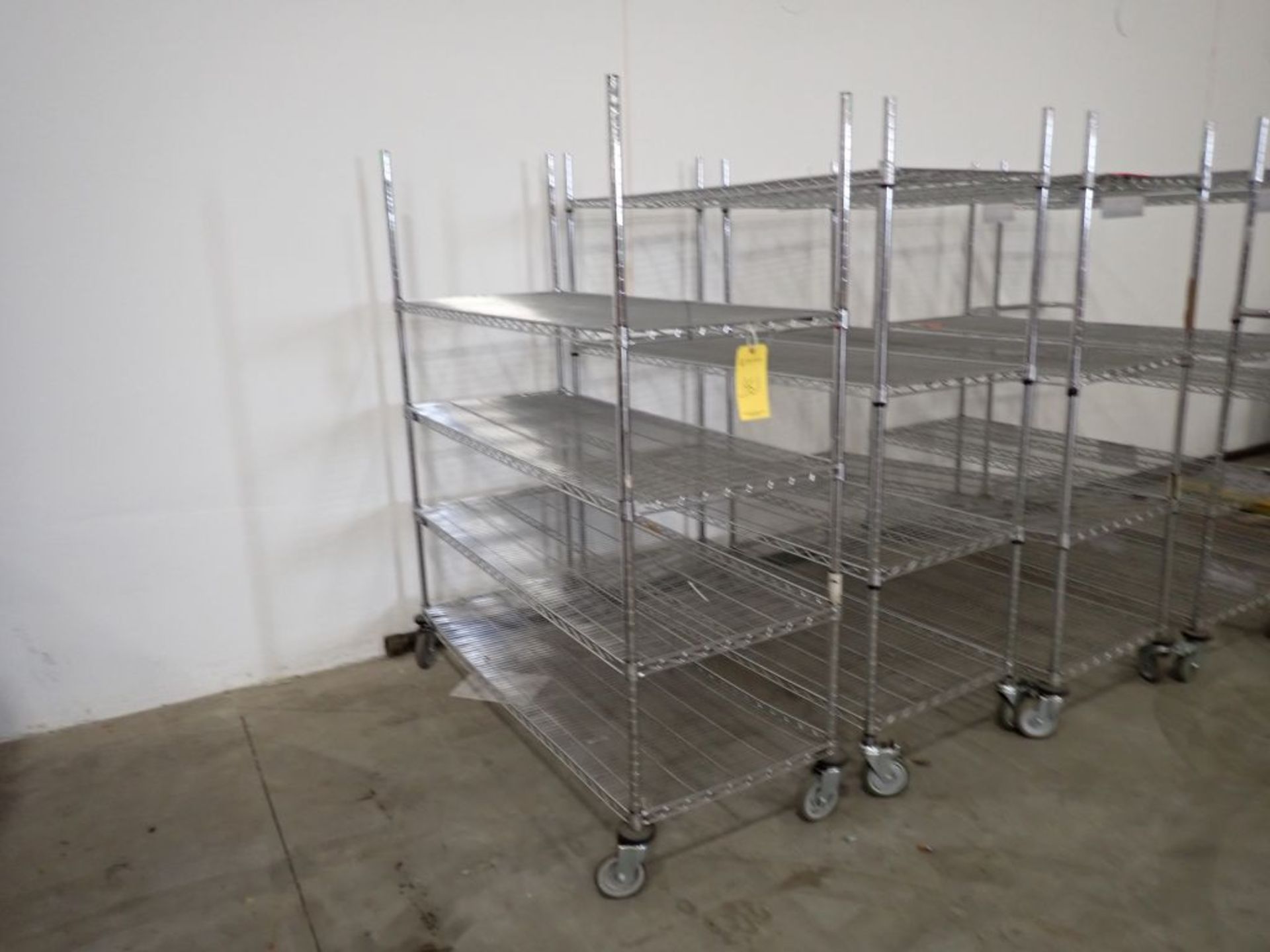 Lot of (5) Rolling Wire Shelving - Image 2 of 6