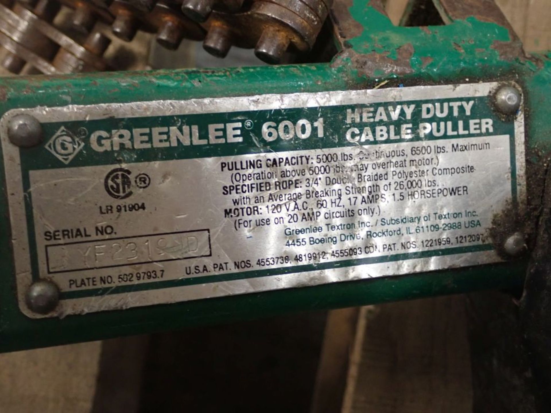 Greenlee Cable Puller 6001 - Image 7 of 14