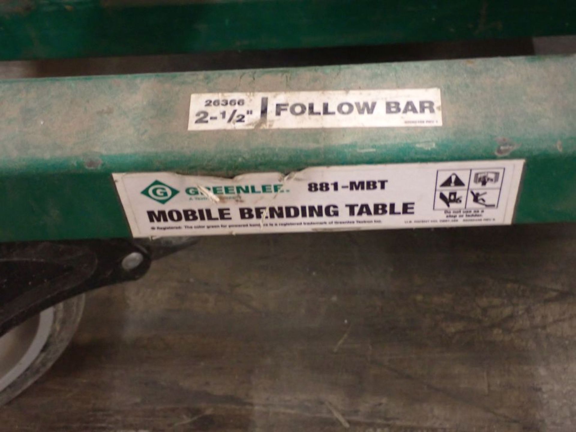 Greenlee 980 Greenlee 881-MBT Mobile Bending Table - Image 13 of 18