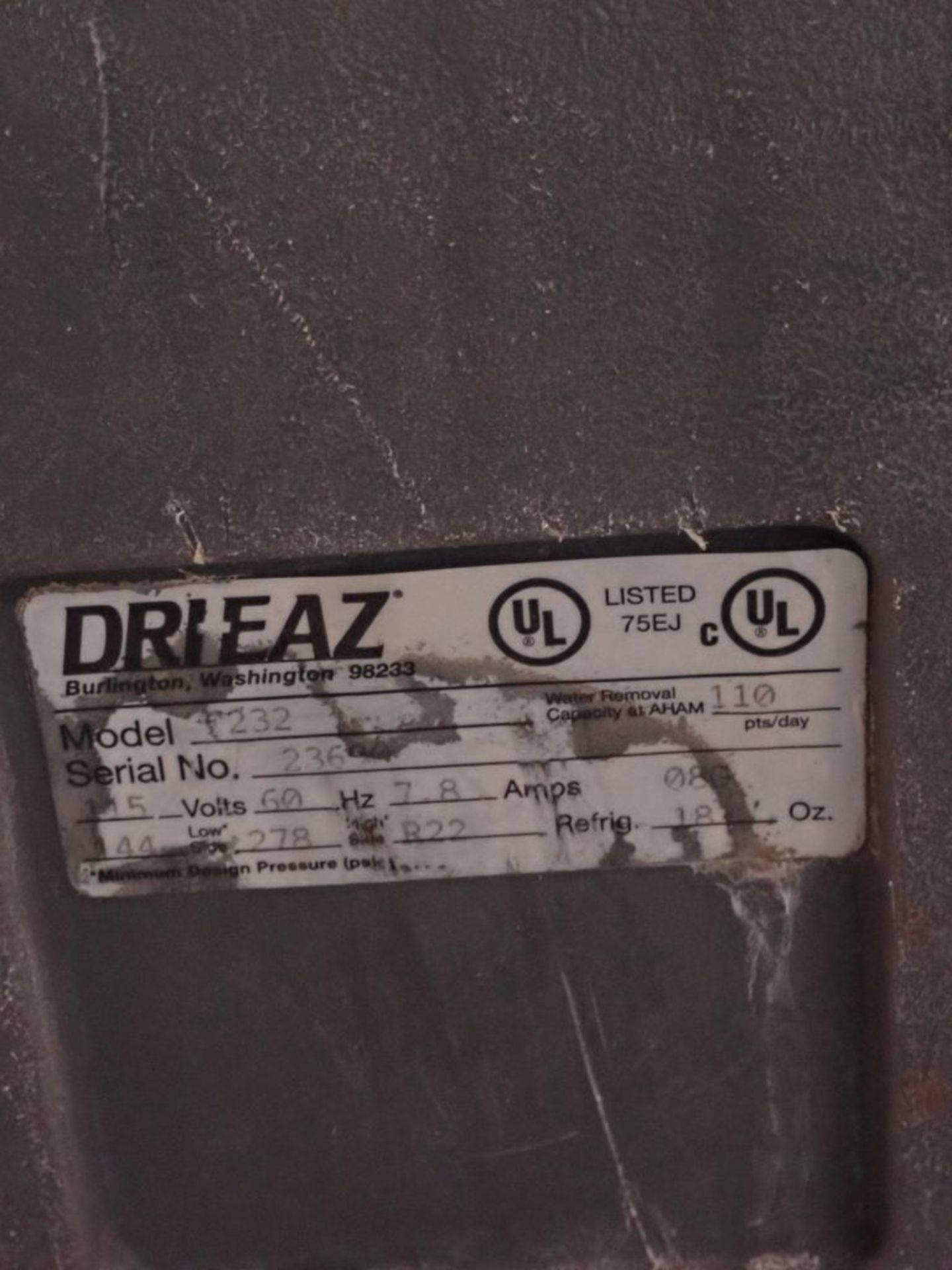 Drizair LGR2000 Low Grain Refrigerant Dehumidifier - Image 7 of 7