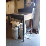 Metal Slanted Standard Shop Desk and Wooden Work Table