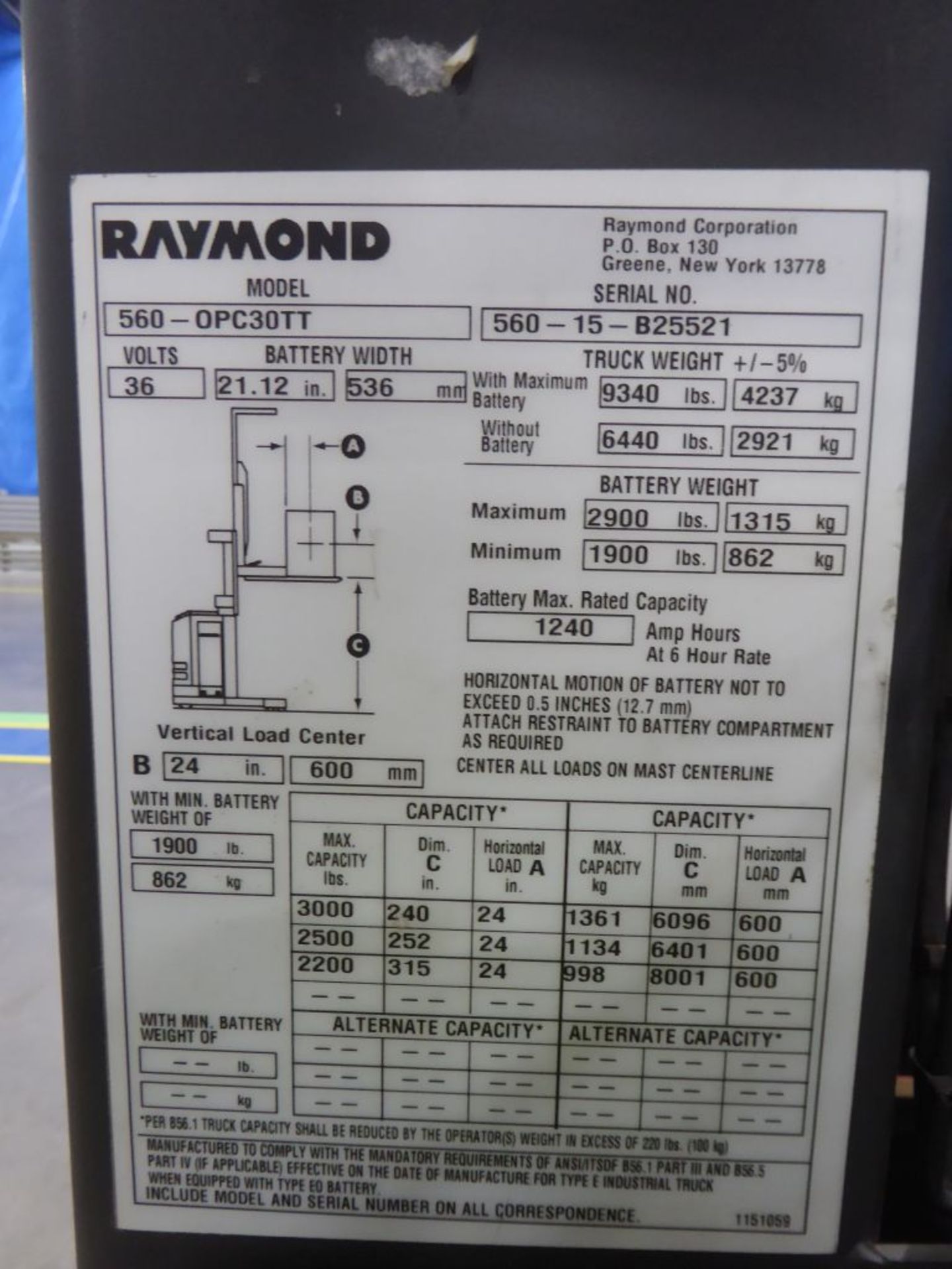 Raymond 5600 Order Picker Forklift - Image 9 of 9