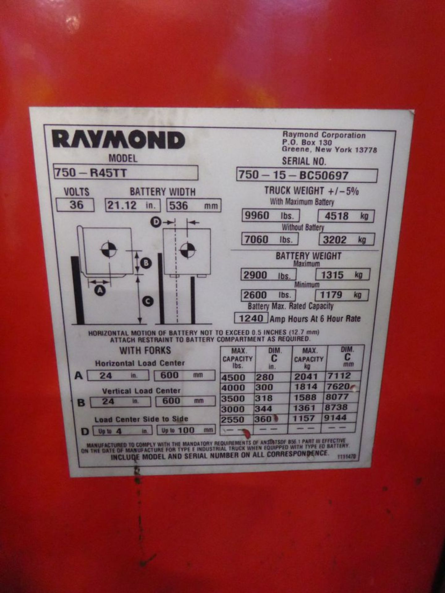 Raymond 7500 Universal Stance Reach Forklift - Image 10 of 10