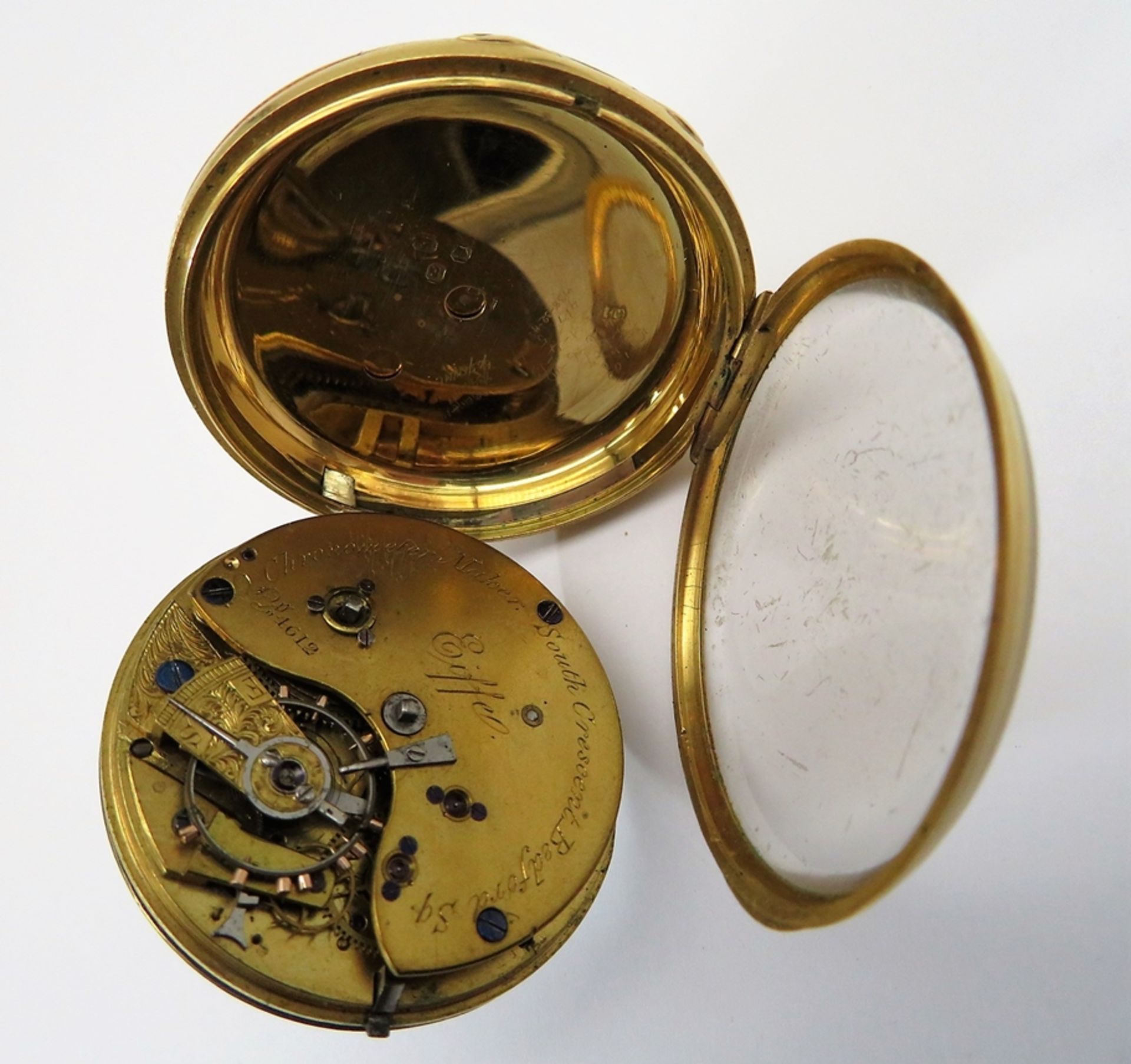 Antike Spindeltaschenuhr, England, Eiffe Chronometer Maker South Crrescent Bedford Square London, 1 - Image 3 of 3