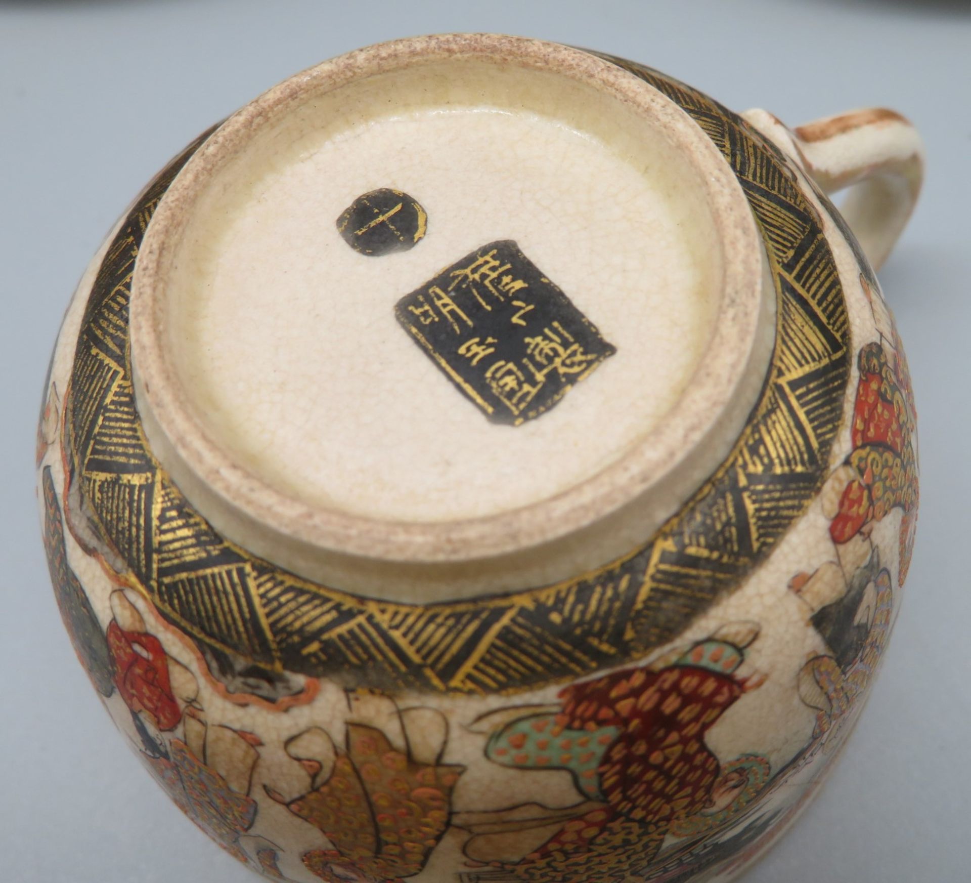 15 teiliges Teeservice, Japan, Satzuma, Meiji Periode, 1868 - 1912, Keramik mit feiner polychromer - Image 3 of 5