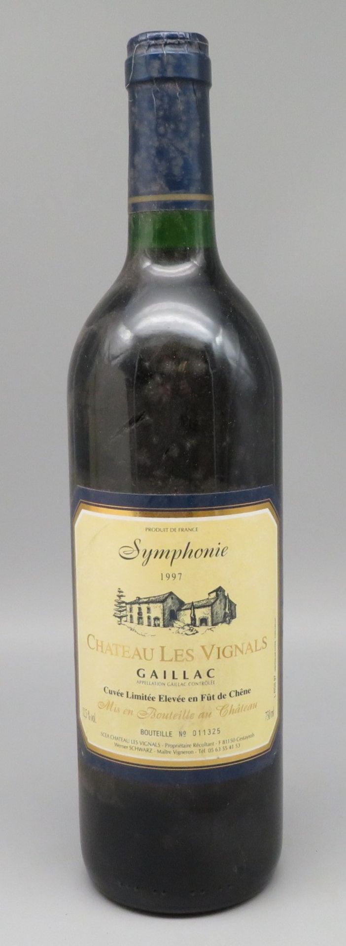 6 Flaschen Rotwein, Frankreich, Gaillac, Chateau Les Viguals, 1997.