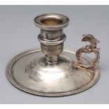 Darmolleuchter, Orient, Silber 800/000, punziert, 67 g, Handhabe in Gestalt eines Fabeltieres, alte