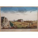 Kupferstich, 18. Jahrhundert, "Ansicht von Amsterdam", altcol., 27 x 40 cm, R. (besch.) [43 x 55 cm