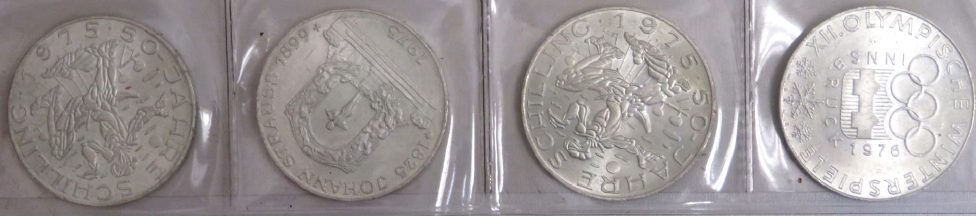 4 Silbermünzen, Österreich, 100 Schilling, 1975/1976, Silber 640/000, je 24 g, Feinsilber zus. 61 g - Image 2 of 2