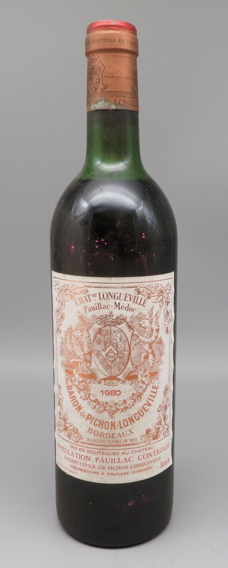 2 Flaschen, Frankreich, Bordeaux, Chateau Longueville Pauillac-Medoc au Baron de Pichon, 1988.