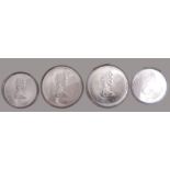 4 diverse Silbermünzen, Canada, 2 x 10 Dollars, 1976, Silber 925/000, je 48,6 g/2 x 5 Dollars, 1973