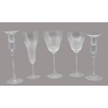 37 teiliges Glas-Set, Rosenthal, Modell Romanze Strohglas, bestehend aus 12 Rot-, 11 Weisswein, 11