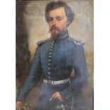 Frankreich, 19. Jahrhundert, "Männerporträt in Uniform", Öl/Leinwand, 37 x 28 cm, R. [52,5 x 43 cm]